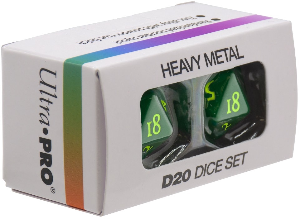 Ultra Pro Dice Heavy Metal Vivid Green Set of 2 D20 image 0